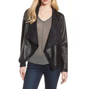 BB Dakota Reversible Faux Leather Drape Jacket